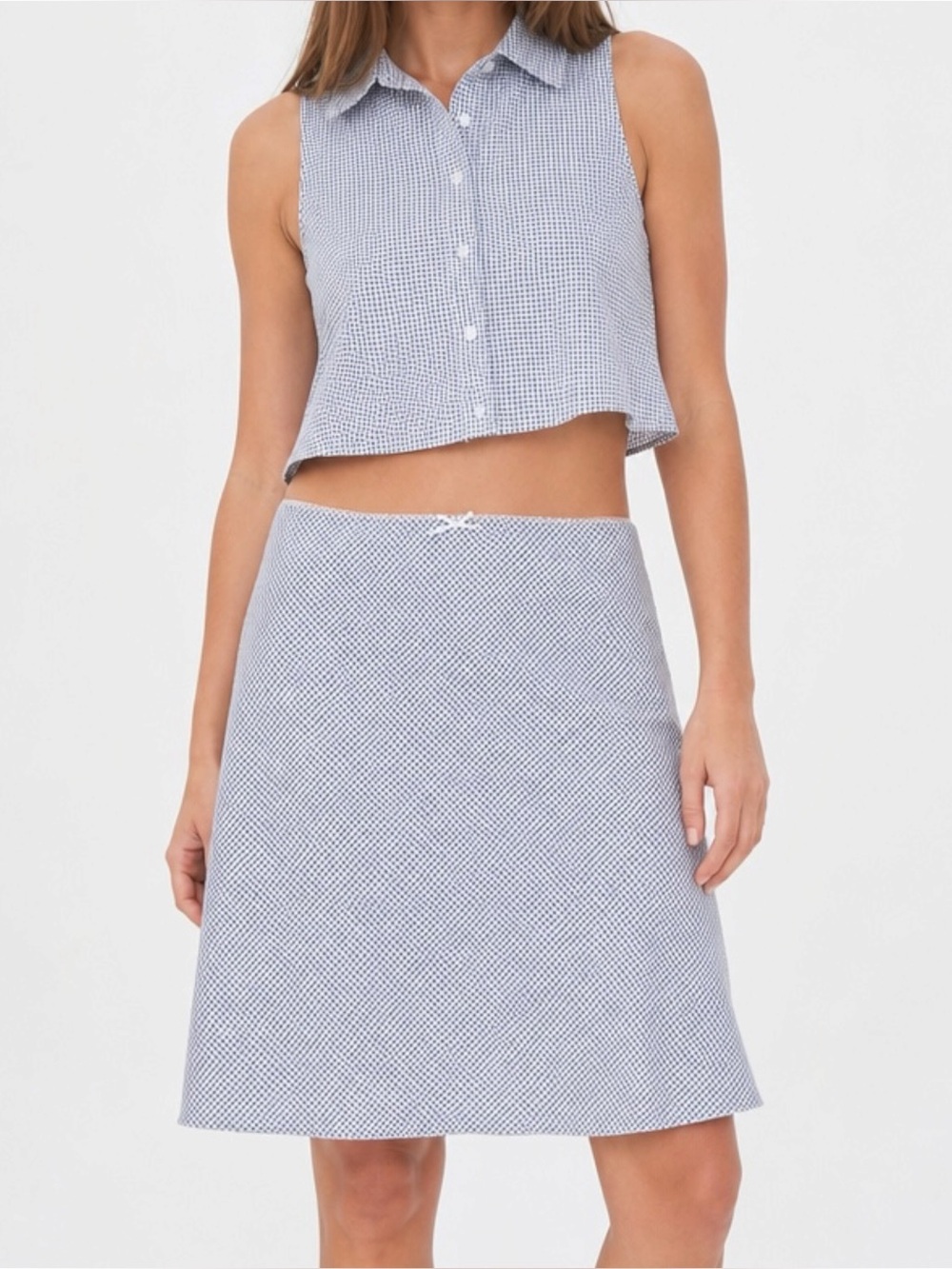 GUIZIO Paloma Skirt, Powder Blue Gingham, Medium